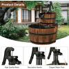 image2Tier Barrel Waterfall Fountain Outdoor Rustic wHand Pump ampamp Adjustable Water Flow Solid Wood Garden Decor Cascading Water Fountain for Garden Backyard Patio Porch Yard