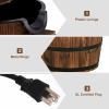image2Tier Barrel Waterfall Fountain Outdoor Rustic wHand Pump ampamp Adjustable Water Flow Solid Wood Garden Decor Cascading Water Fountain for Garden Backyard Patio Porch Yard