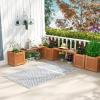 image2in1 Outdoor Planter Box with Bench Outdoor Bench with 2 Raised Garden Beds OpenEnded Base Planter Box Teak Oil Finish Wood Seat Garden Bench Seat for Porch Balcony Lawn Yard