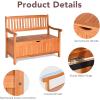 image33 Gallon Outdoor Bench with Storage Wooden Patio Deck Box with Removable Lining ampamp Portable Handles ampamp Backrest ampamp Armrests Patio Storage Bench for Porch Park Yard Backyard Balcony Poolside