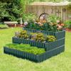 image3Tier Raised Garden Bed 47x47x24 Planter Box Outdoor wOpenEnded Base for Vegetables Flower Herb Deep Rooted Plants Large Tiered Ground Metal Galvanized Garden Box Easy Assembly 1 GreenGreen