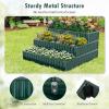 image3Tier Raised Garden Bed 47x47x24 Planter Box Outdoor wOpenEnded Base for Vegetables Flower Herb Deep Rooted Plants Large Tiered Ground Metal Galvanized Garden Box Easy Assembly 1 GreenGreen
