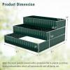 image3Tier Raised Garden Bed 47x47x24 Planter Box Outdoor wOpenEnded Base for Vegetables Flower Herb Deep Rooted Plants Large Tiered Ground Metal Galvanized Garden Box Easy Assembly 1 GreenGreen