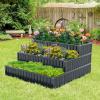 image3Tier Raised Garden Bed 47x47x24 Planter Box Outdoor wOpenEnded Base for Vegetables Flower Herb Deep Rooted Plants Large Tiered Ground Metal Galvanized Garden Box Easy Assembly 1 GreenBlack
