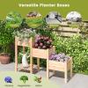 image3Tier Raised Garden Bed with Legs Fir Wood Garden Bed with Drainage Holes Indoor ampamp Outdoor Elevated Standing Bed wOpen Storage Shelf Vegetable Flower Herb Raised Planter Boxes