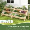 image3Tiers Raised Garden Bed Wooden Garden Planter with 3 Planter Box ampamp Storage Shelf 2 Convenient Side Hooks Outdoor Elevated Plant Box Stand with Leg for Flowers Vegetables