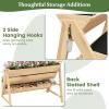 image3Tiers Raised Garden Bed Wooden Garden Planter with 3 Planter Box ampamp Storage Shelf 2 Convenient Side Hooks Outdoor Elevated Plant Box Stand with Leg for Flowers Vegetables