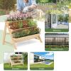 image3Tiers Raised Garden Bed Wooden Garden Planter with 3 Planter Box ampamp Storage Shelf 2 Convenient Side Hooks Outdoor Elevated Plant Box Stand with Leg for Flowers Vegetables