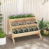 image3Tiers Raised Garden Bed Wooden Garden Planter with 3 Planter Box ampamp Storage Shelf 2 Convenient Side Hooks Outdoor Elevated Plant Box Stand with Leg for Flowers Vegetables