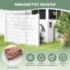 image48quotW x 36quotH Privacy Screen2 Panels Outdoor PVC Privacy Fence w 3 Ground Stakes Pool Equipment Enclosure Trash Can Enclosures Air Conditioner Fence for Garden AC Unit Pump Patio WhiteWhite