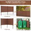image48quotW x 36quotH Privacy Screen2 Panels Outdoor PVC Privacy Fence w 3 Ground Stakes Pool Equipment Enclosure Trash Can Enclosures Air Conditioner Fence for Garden AC Unit Pump Patio WhiteBrown