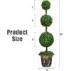 image4FT Artificial Boxwood Topiary Tree Faux Greenery Plants Ball Tree in CementFilled Plastic Pot Decorative Trees for Front Porch Fake Green Plant for Indoor ampamp Outdoor 1 4 FT1