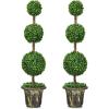 image4FT Artificial Boxwood Topiary Tree Faux Greenery Plants Ball Tree in CementFilled Plastic Pot Decorative Trees for Front Porch Fake Green Plant for Indoor ampamp Outdoor 1 4 FT2