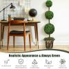 image4FT Artificial Boxwood Topiary Tree Faux Greenery Plants Ball Tree in CementFilled Plastic Pot Decorative Trees for Front Porch Fake Green Plant for Indoor ampamp Outdoor 1 4 FT2