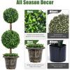 image4FT Artificial Boxwood Topiary Tree Faux Greenery Plants Ball Tree in CementFilled Plastic Pot Decorative Trees for Front Porch Fake Green Plant for Indoor ampamp Outdoor 1 4 FT1