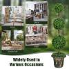 image4FT Artificial Boxwood Topiary Tree Faux Greenery Plants Ball Tree in CementFilled Plastic Pot Decorative Trees for Front Porch Fake Green Plant for Indoor ampamp Outdoor 1 4 FT2