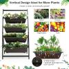 image52 FT Vertical Raised Garden Bed Metal Standing Planter w 4 Drainage Holes and 4 Container Planter Boxes Elevated Garden Bed for Vegetables Flowers Herbs on Balcony Patio Backyard