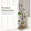 image6 Tier Metal Plant Stand Half Moon Shape Plant Shelf Indoor wHanger ampamp AntiToppling Device MultiPurpose Tall Flower Stand Curved Rack for Home Living Room Balcony BlackBlack