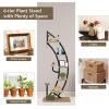 image6 Tier Metal Plant Stand Half Moon Shape Plant Shelf Indoor wHanger ampamp AntiToppling Device MultiPurpose Tall Flower Stand Curved Rack for Home Living Room Balcony BlackBlack