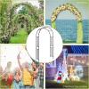 image72Ft86 Garden Arch Arbor Trellis Outdoor Metal Arch for Various Climbing Plant Flower EasytoAssemble Wedding Arch Backdrop Stand for Lawn Bridal Party Ceremony Wide Arbor Black