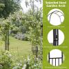 image72Ft86 Garden Arch Arbor Trellis Outdoor Metal Arch for Various Climbing Plant Flower EasytoAssemble Wedding Arch Backdrop Stand for Lawn Bridal Party Ceremony Wide Arbor Black