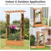 image72Inch Raised Garden Bed Wood Garden Freestanding Elevated Planter with Hanging Roof Drainage Holes for Vine Climbing Plants Flowers Planter Box with Trellis for Garden Patio Yard1