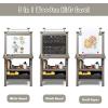imageArt Easel for Kids Wooden Standing Painting Easel wWhite Board ampamp Chalkboard Paper Roll Magnetic Beads Pigment Cups 2Tier Rack with 2 Storage Bins DoubleSided Toddler Easel WhiteGrey