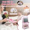 imageArt Easel for Kids Wooden Standing Painting Easel wWhite Board ampamp Chalkboard Paper Roll Magnetic Beads Pigment Cups 2Tier Rack with 2 Storage Bins DoubleSided Toddler Easel WhitePink