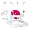 imageBaby Walker Collapsible Baby Activity Walker with Walking Toys ampamp 3Levels Adjustable Height Comfy High Back Seated Baby Walker with Wheels for Boys ampamp Girls GreyPink