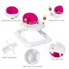 imageBaby Walker Collapsible Baby Activity Walker with Walking Toys ampamp 3Levels Adjustable Height Comfy High Back Seated Baby Walker with Wheels for Boys ampamp Girls GreyPink