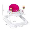 imageBaby Walker Collapsible Baby Activity Walker with Walking Toys ampamp 3Levels Adjustable Height Comfy High Back Seated Baby Walker with Wheels for Boys ampamp Girls GreyPink