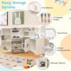 imageCorner Wooden Play Kitchen Set for Kids wLights ampamp Sounds Toy Kitchen Set wChef Suit Set Toddler Kitchen wIce Make Washing Machine Microwave Sink Kids Kitchen Playset for 3 Toddlers WhiteWhite