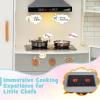 imageCorner Wooden Play Kitchen Set for Kids wLights ampamp Sounds Toy Kitchen Set wChef Suit Set Toddler Kitchen wIce Make Washing Machine Microwave Sink Kids Kitchen Playset for 3 Toddlers WhiteWhite