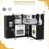 imageCorner Wooden Play Kitchen Set for Kids wLights ampamp Sounds Toy Kitchen Set wChef Suit Set Toddler Kitchen wIce Make Washing Machine Microwave Sink Kids Kitchen Playset for 3 Toddlers WhiteBlack
