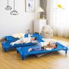 imageDaycare Cots 6Pack Stackable Nap Bed Cot with Easy Lift Corners Portable Children Sleeping Cots for Preschool Classroom Nursery ReadytoAssemble SandBlue