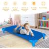 imageDaycare Cots 6Pack Stackable Nap Bed Cot with Easy Lift Corners Portable Children Sleeping Cots for Preschool Classroom Nursery ReadytoAssemble SandBlue