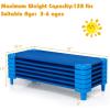 imageDaycare Cots 6Pack Stackable Nap Bed Cot with Easy Lift Corners Portable Children Sleeping Cots for Preschool Classroom Nursery ReadytoAssemble SandBlue