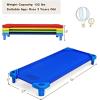 imageDaycare Cots 6Pack Stackable Nap Bed Cot with Easy Lift Corners Portable Children Sleeping Cots for Preschool Classroom Nursery ReadytoAssemble SandColorful