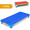 imageDaycare Cots 6Pack Stackable Nap Bed Cot with Easy Lift Corners Portable Children Sleeping Cots for Preschool Classroom Nursery ReadytoAssemble SandColorful