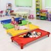 imageDaycare Cots 6Pack Stackable Nap Bed Cot with Easy Lift Corners Portable Children Sleeping Cots for Preschool Classroom Nursery ReadytoAssemble SandColorful