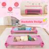 imageDaycare Cots 6Pack Stackable Nap Bed Cot with Easy Lift Corners Portable Children Sleeping Cots for Preschool Classroom Nursery ReadytoAssemble SandPink
