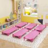 imageDaycare Cots 6Pack Stackable Nap Bed Cot with Easy Lift Corners Portable Children Sleeping Cots for Preschool Classroom Nursery ReadytoAssemble SandPink