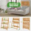 imageFolding 3Tier Bamboo Ladder Plant Stand Indoor ampamp Outdoor Flower Pot Organizer Holder w Stable Frame Plant Shelf Display Rack for Balcony Patio Garden Living Room