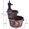 imageGRAFFY 2Tier Barrel Waterfall Fountain with Pump Rustic Garden Water Fountain with 2 Gap Design Outdoor Cascading Water Fountain for Backyard Garden Patio Deck Decor Bronze Finish