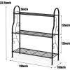 imageGRAFFY 3Tier Metal Plant Stand Flower Pots Holder Plant Display Rack with Foot Pads Multifunctional Home Storage Organizer Shelf for Balcony Patio Garden Black