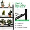 imageGRAFFY 3Tier Metal Plant Stand Flower Pots Holder Plant Display Rack with Foot Pads Multifunctional Home Storage Organizer Shelf for Balcony Patio Garden Black