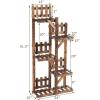 imageGRAFFY 5 Tier Wood Plant Stand IndoorOutdoor Corner Plant Shelf Flower Rack Stand for Multiple Plants 6 Potted Organize Shelves for Living Room GardenBalconyPatioYard