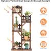 imageGRAFFY 5 Tier Wood Plant Stand IndoorOutdoor Corner Plant Shelf Flower Rack Stand for Multiple Plants 6 Potted Organize Shelves for Living Room GardenBalconyPatioYard