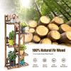 imageGRAFFY 5 Tier Wood Plant Stand IndoorOutdoor Corner Plant Shelf Flower Rack Stand for Multiple Plants 6 Potted Organize Shelves for Living Room GardenBalconyPatioYard