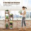 imageGRAFFY 5 Tier Wood Plant Stand IndoorOutdoor Corner Plant Shelf Flower Rack Stand for Multiple Plants 6 Potted Organize Shelves for Living Room GardenBalconyPatioYard
